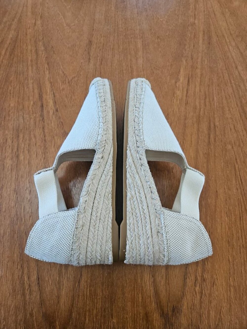 Tory Burch Catalina Espadrille Canvas Wedge Sandal Shoe Sand Natural Tan 8.5 - Picture 8 of 11